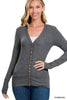 Elegant Snap Button Ribbed Sweater Cardigan - Versatile & Cozy for Fall/Winter