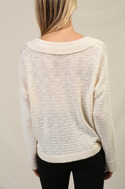 Elegant Collared Shirt Sweater – Classic Comfort Meets Modern Style
