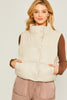 Stylish Casual PU Padded Vest with Mock Neckline – Perfect for Layering
