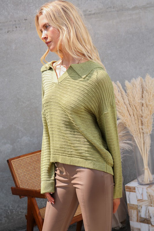 Elegant Collared Shirt Sweater – Classic Comfort Meets Modern Style