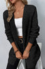 Chic Waffle Knit Open Front Cardigan - Cozy & Stylish with Front Pockets