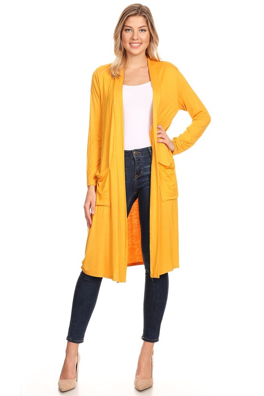 Relaxed Fit Solid Duster Cardigan – Comfortable and Stylish Open Front Design