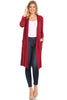 Relaxed Fit Solid Duster Cardigan – Comfortable and Stylish Open Front Design