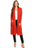 Relaxed Fit Solid Duster Cardigan – Comfortable and Stylish Open Front Design