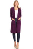 Relaxed Fit Solid Duster Cardigan – Comfortable and Stylish Open Front Design