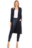 Relaxed Fit Solid Duster Cardigan – Comfortable and Stylish Open Front Design