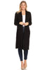 Relaxed Fit Solid Duster Cardigan – Comfortable and Stylish Open Front Design