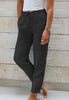 Women's Elastic Waist Solid Color Wide Leg Pants Loose Trousers