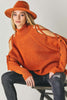 Chic Solid Turtleneck Sweater with Trendy Cutout Detail – Versatile Long Sleeve Design