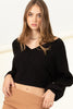 Charming V-Neck Sweater with Back Cutout and Tie Detail - Chic Cropped Design