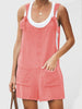 Ladies Daisy Cotton Linen Bib Shorts