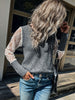 Fashion foreign trade cross-border women's long-sleeved lace stitching sweater