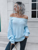 Women's off shoulder sweater with straight neck