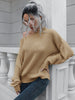 Women's off shoulder sweater with straight neck