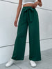 Women's Solid Color Tie Waist Wide Leg Pants