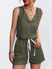 Women's Knitted Sleeveless Button Casual Jumpsuit