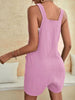 Women's Solid Color Patch Pocket Lace Up Casual Overalls