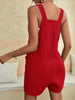 Women's Solid Color Patch Pocket Lace Up Casual Overalls