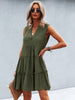 Women's Solid Color V-Neck Sleeveless Dress