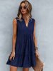 Women's Solid Color V-Neck Sleeveless Dress