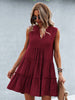 Women's Solid Color V-Neck Sleeveless Dress