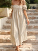 Women's pure color temperament elegant square collar two-wear long skirt with one word collar