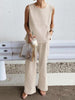 Women's Casual Loose Sleeveless Slit Vest + Pants Set