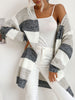 Women's Fashion New Arrival Long Buttonless Colorblock Sweater Jacket