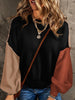 Women's Casual Style Versatile Contrast Color Pullover Sweater