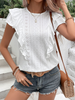 Fashion Women's Ruffled White Casual Shirt