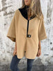 Autumn and Winter Casual Loose Zip Stand Collar Jacket