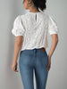 Hollow jumpsuit bow tie puff sleeve jumpsuit outer wear