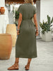Casual simple sequined V-neck solid color dress