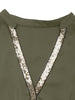 Casual simple sequined V-neck solid color dress