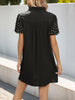 Beaded Lantern Sleeves Fashion Simple Black Dress