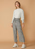 Glen Plaid Tie Waist Cropped Pants