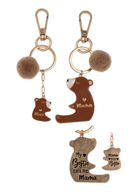 Mini & Mama Bear 2 Set Enamel Keychain Lanyard
