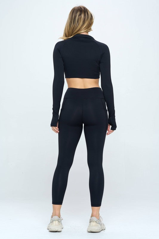 Activewear Set Long Sleeve Top and Leggings