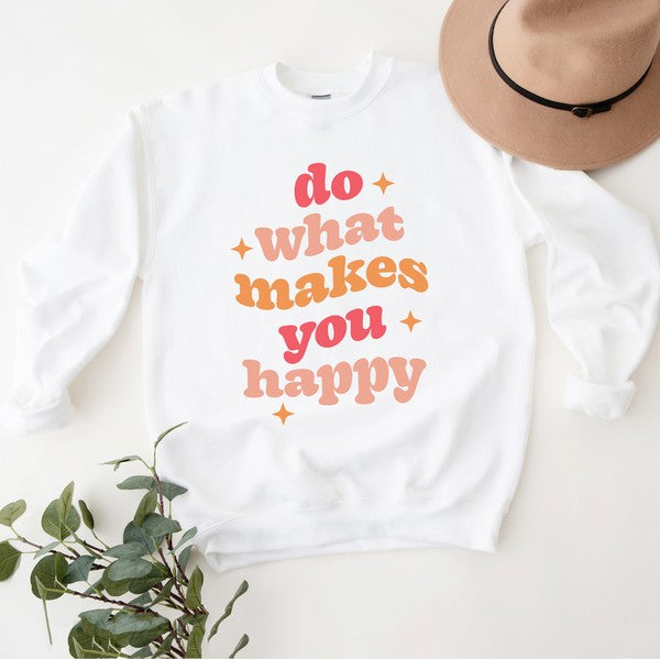 Makes You Happy Stars Graphic Sweatshirt