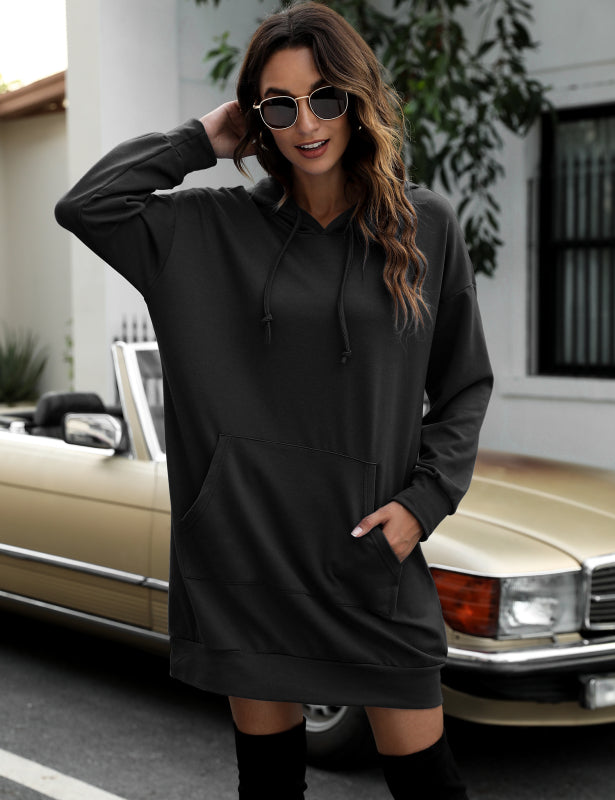 Women's Round Neck Long Sleeve Fashion Trend Casual Sweater Dress