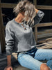 Women’s Classic Knit Sweater With Ribbed Hem Line