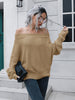 Women's off shoulder sweater with straight neck