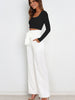 Women's trousers casual versatile wide leg trousers with belt