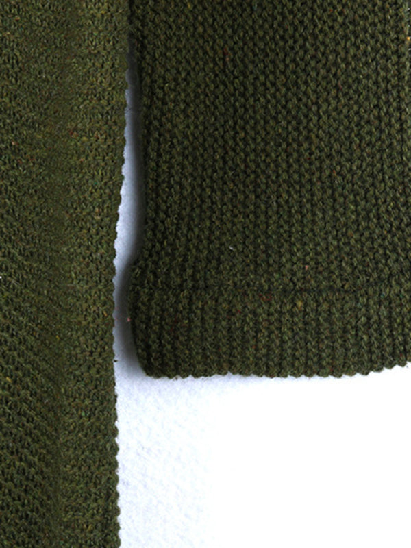 Women’s knit V neckline hood detail long sleeve ribbed trimming sweater jacket