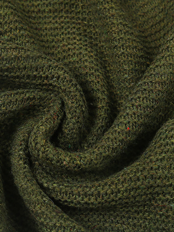 Women’s knit V neckline hood detail long sleeve ribbed trimming sweater jacket