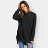 Women's fashion hooded pullover solid color sweater