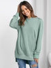 Women's fashion hooded pullover solid color sweater