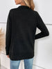 Women’s Pearlized Embellishments Micro-cable Knit Crew Neck Long Sleeves Sweater