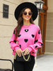 Valentine's Day Heart Pullover Women's Knit Loose Sweater