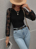 Women's lace stitching solid color knitted wear